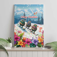 New Zealand Merry Christmas Canvas Wall Art Kiwi Birds Snow Boarding-Vibrant Tropical Flower LT03 - Polynesian Pride