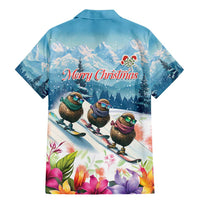 New Zealand Merry Christmas Family Matching Mermaid Dress and Hawaiian Shirt Kiwi Birds Snow Boarding-Vibrant Tropical Flower LT03 - Polynesian Pride