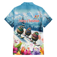 New Zealand Merry Christmas Family Matching Summer Maxi Dress and Hawaiian Shirt Kiwi Birds Snow Boarding-Vibrant Tropical Flower LT03 - Polynesian Pride