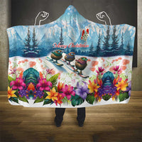 New Zealand Merry Christmas Hooded Blanket Kiwi Birds Snow Boarding-Vibrant Tropical Flower LT03 - Polynesian Pride