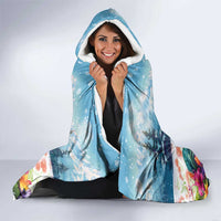New Zealand Merry Christmas Hooded Blanket Kiwi Birds Snow Boarding-Vibrant Tropical Flower LT03 - Polynesian Pride