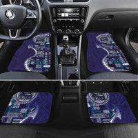 Samoan Siapo Art Tattoo Polynesian Pattern Car Mats Navy Color - Polynesian Pride