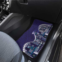 Samoan Siapo Art Tattoo Polynesian Pattern Car Mats Navy Color - Polynesian Pride