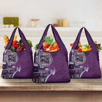 Samoan Siapo Art Tattoo Polynesian Pattern Grocery Bag Purple Color - Polynesian Pride