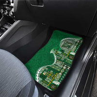 Samoan Siapo Art Tattoo Polynesian Pattern Car Mats Green Color - Polynesian Pride