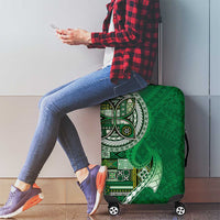 Samoan Siapo Art Tattoo Polynesian Pattern Luggage Cover Green Color - Polynesian Pride