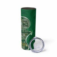 Samoan Siapo Art Tattoo Polynesian Pattern Skinny Tumbler Green Color - Polynesian Pride