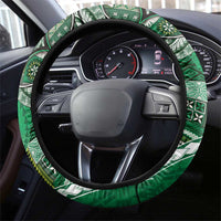 Samoan Siapo Art Tattoo Polynesian Pattern Steering Wheel Cover Green Color - Polynesian Pride