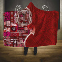 Samoan Siapo Art Tattoo Polynesian Pattern Hooded Blanket Red Color - Polynesian Pride