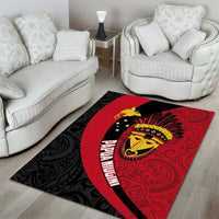 Papua New Guinea Mask Festival Area Rug Papua Niugini Tribe Mask Melanesian Pattern LT03 - Polynesian Pride