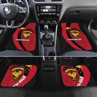 Papua New Guinea Mask Festival Car Mats Papua Niugini Tribe Mask Melanesian Pattern LT03 Set 4pcs Red - Polynesian Pride