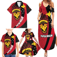 Papua New Guinea Mask Festival Family Matching Summer Maxi Dress and Hawaiian Shirt Papua Niugini Tribe Mask Melanesian Pattern LT03 - Polynesian Pride