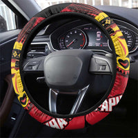 Papua New Guinea Mask Festival Steering Wheel Cover Papua Niugini Tribe Mask Melanesian Pattern LT03 - Polynesian Pride