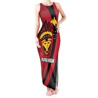 Papua New Guinea Mask Festival Tank Maxi Dress Papua Niugini Tribe Mask Melanesian Pattern LT03 Women Red - Polynesian Pride
