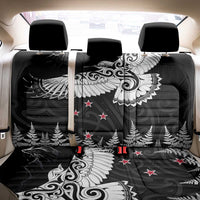 New Zealand Kea Bird Back Car Seat Cover Maori Tattoo and Silver Fern Black Color LT03 - Polynesian Pride