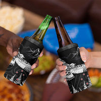 New Zealand Kea Bird 4 in 1 Can Cooler Tumbler Maori Tattoo and Silver Fern Black Color LT03 - Polynesian Pride