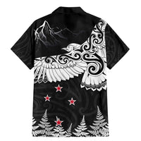 New Zealand Kea Bird Family Matching Mermaid Dress and Hawaiian Shirt Maori Tattoo and Silver Fern Black Color LT03 - Polynesian Pride