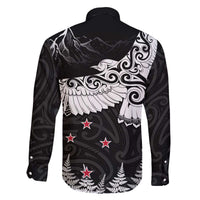 New Zealand Kea Bird Family Matching Off Shoulder Short Dress and Hawaiian Shirt Maori Tattoo and Silver Fern Black Color LT03 - Polynesian Pride