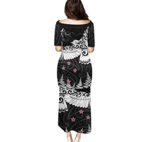 New Zealand Kea Bird Family Matching Puletasi and Hawaiian Shirt Maori Tattoo and Silver Fern Black Color LT03 - Polynesian Pride