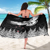 New Zealand Kea Bird Sarong Maori Tattoo and Silver Fern Black Color LT03 - Polynesian Pride