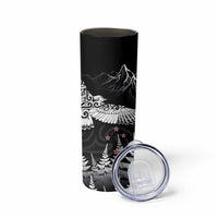 New Zealand Kea Bird Skinny Tumbler Maori Tattoo and Silver Fern Black Color LT03 - Polynesian Pride