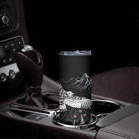 New Zealand Kea Bird Skinny Tumbler Maori Tattoo and Silver Fern Black Color LT03 - Polynesian Pride