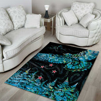 New Zealand Kea Bird Area Rug Maori Tattoo and Silver Fern Paua Shell Style LT03 - Polynesian Pride