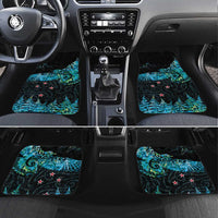 New Zealand Kea Bird Car Mats Maori Tattoo and Silver Fern Paua Shell Style LT03 Set 4pcs Black - Polynesian Pride