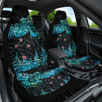 New Zealand Kea Bird Car Seat Cover Maori Tattoo and Silver Fern Paua Shell Style LT03 One Size Black - Polynesian Pride