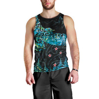 New Zealand Kea Bird Men Tank Top Maori Tattoo and Silver Fern Paua Shell Style LT03 - Polynesian Pride