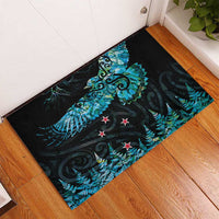 New Zealand Kea Bird Rubber Doormat Maori Tattoo and Silver Fern Paua Shell Style LT03 - Polynesian Pride