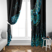 New Zealand Kea Bird Window Curtain Maori Tattoo and Silver Fern Paua Shell Style LT03 - Polynesian Pride