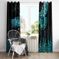 New Zealand Kea Bird Window Curtain Maori Tattoo and Silver Fern Paua Shell Style LT03 - Polynesian Pride