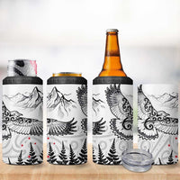 New Zealand Kea Bird 4 in 1 Can Cooler Tumbler Maori Tattoo and Silver Fern White Color LT03 - Polynesian Pride