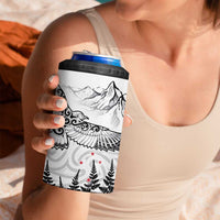 New Zealand Kea Bird 4 in 1 Can Cooler Tumbler Maori Tattoo and Silver Fern White Color LT03 - Polynesian Pride