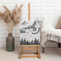 New Zealand Kea Bird Canvas Wall Art Maori Tattoo and Silver Fern White Color LT03 - Polynesian Pride
