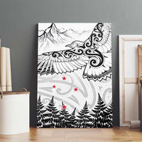 New Zealand Kea Bird Canvas Wall Art Maori Tattoo and Silver Fern White Color LT03 - Polynesian Pride