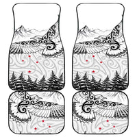 New Zealand Kea Bird Car Mats Maori Tattoo and Silver Fern White Color LT03 - Polynesian Pride
