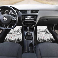 New Zealand Kea Bird Car Mats Maori Tattoo and Silver Fern White Color LT03 Set 2pcs - Front White - Polynesian Pride