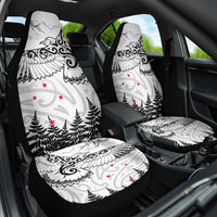 New Zealand Kea Bird Car Seat Cover Maori Tattoo and Silver Fern White Color LT03 One Size White - Polynesian Pride