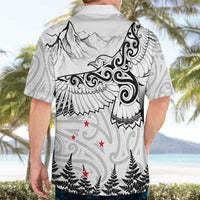 New Zealand Kea Bird Hawaiian Shirt Maori Tattoo and Silver Fern White Color LT03 - Polynesian Pride