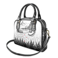 New Zealand Kea Bird Shoulder Handbag Maori Tattoo and Silver Fern White Color LT03 - Polynesian Pride