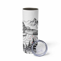 New Zealand Kea Bird Skinny Tumbler Maori Tattoo and Silver Fern White Color LT03 - Polynesian Pride