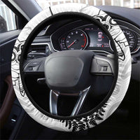 New Zealand Kea Bird Steering Wheel Cover Maori Tattoo and Silver Fern White Color LT03 - Polynesian Pride
