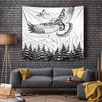 New Zealand Kea Bird Tapestry Maori Tattoo and Silver Fern White Color LT03 - Polynesian Pride