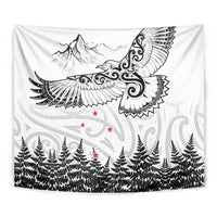 New Zealand Kea Bird Tapestry Maori Tattoo and Silver Fern White Color LT03 - Polynesian Pride