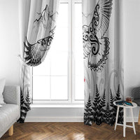 New Zealand Kea Bird Window Curtain Maori Tattoo and Silver Fern White Color LT03 - Polynesian Pride
