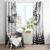 New Zealand Kea Bird Window Curtain Maori Tattoo and Silver Fern White Color LT03 - Polynesian Pride