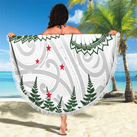 New Zealand Kea Bird Beach Blanket Maori Tattoo and Silver Fern Green Color LT03 - Polynesian Pride