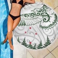 New Zealand Kea Bird Beach Blanket Maori Tattoo and Silver Fern Green Color LT03 - Polynesian Pride